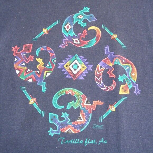 Vintage Tortilla Flats AZ Tshirt, M, Souvenir, Southwestern Lizards, SS - Picture 2 of 9
